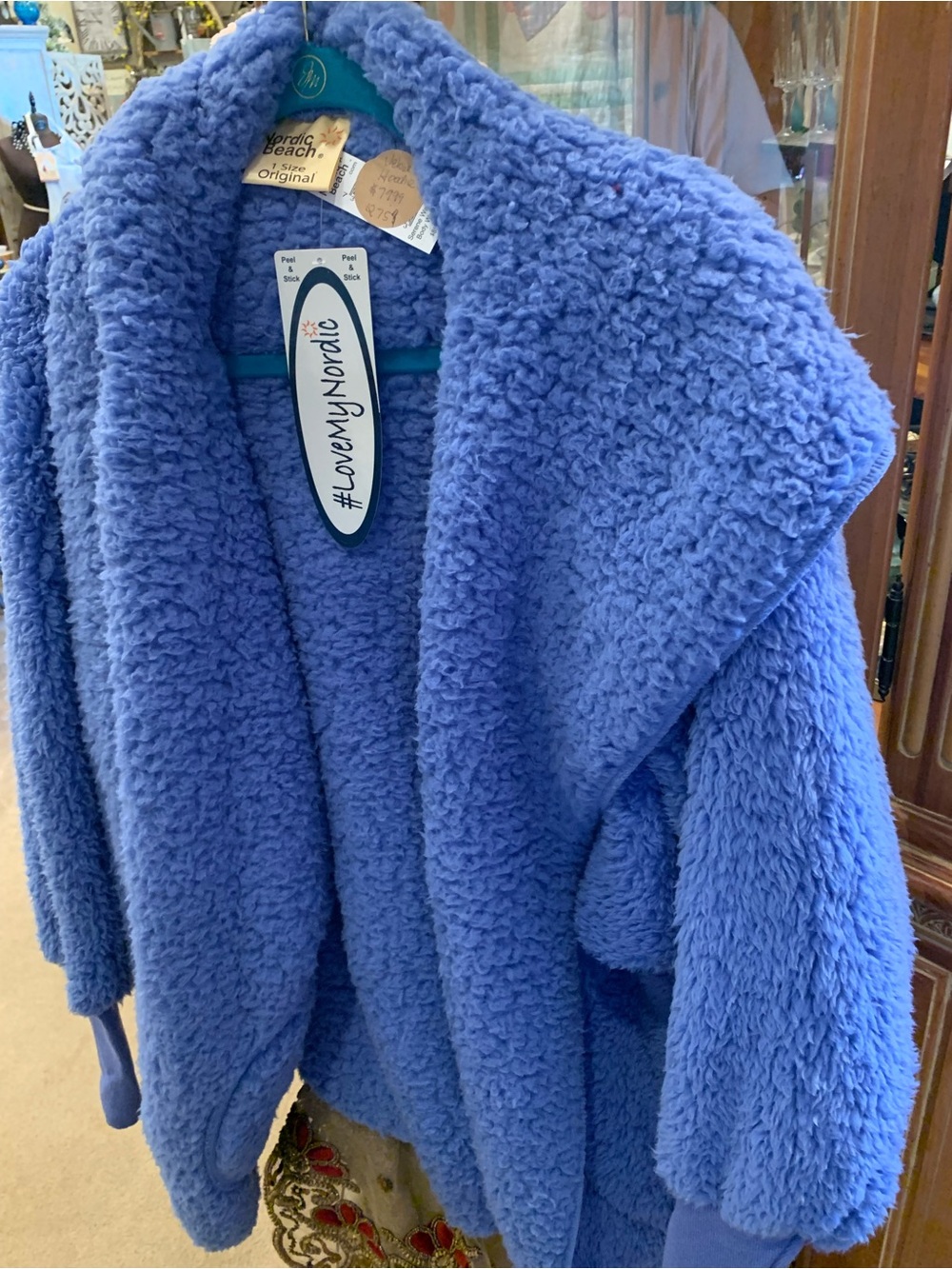 Nordic Beach Plush Body Wrap Jacket - Regal Blue ~NEW~With Bag